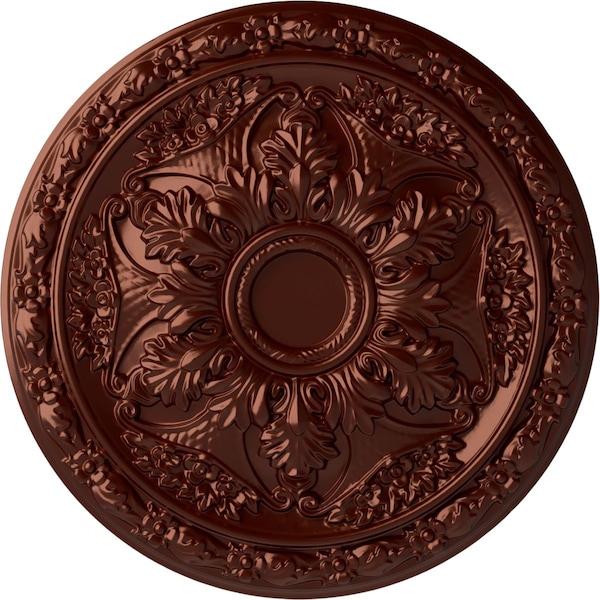 Ekena Millwork Baile Ceiling Medallion (Fits Canopies up to 3 1/4"), Hand-Painted Antique Copper, 20"OD x 1 5/8"P CM20BLACS - main